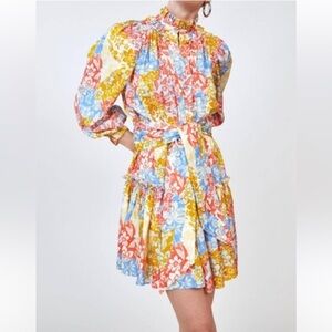 Hunter Bell  Silk Blakely Dress‎ In Flower Patchwork